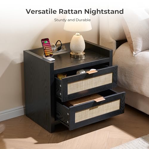 Rattan Night Stand Bedside Table