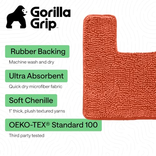 Chenille Bath Rug Mat for Square Toilet Base