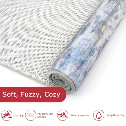 Modern Abstract Washable Rug Runner 2x7 Hallway Runner Rug Non
