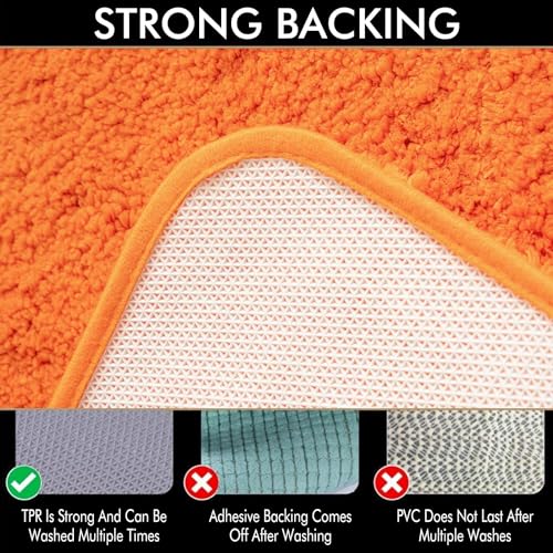 Fall Orange Bathroom Runner Rugs Soft Microfiber Bath Mat 16x60 Inch