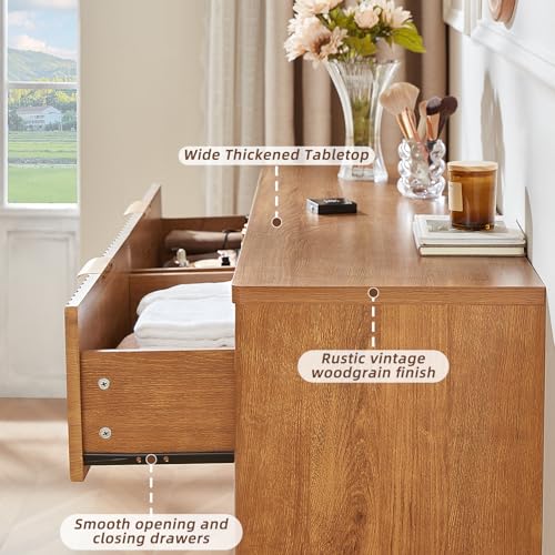 Fluted 6 Drawers Dresser