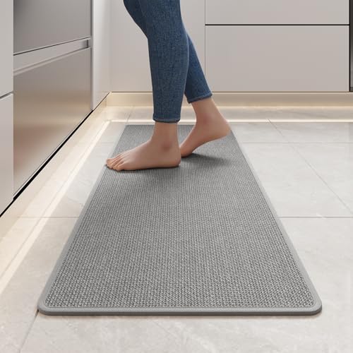 Kitchen Rugs Kitchen Mats for Floor Non Slip Washable Gray 17"x47"