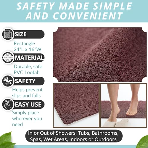 Loofah Non Slip Shower Mat & Bath Mat