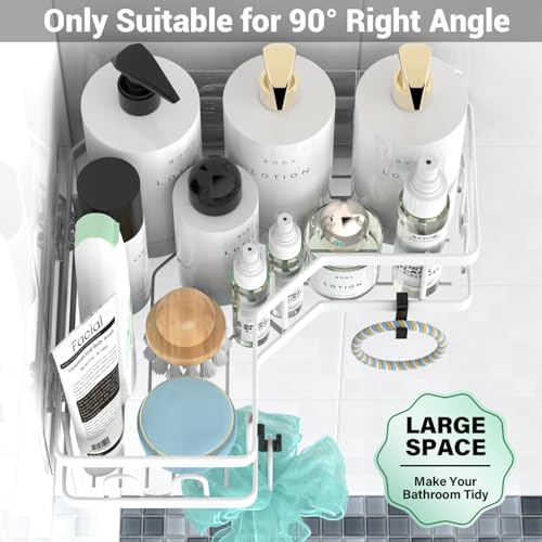 Corner Shower Caddy Bathroom Organizer Adhesive Shower Rack Bathtub Shelves