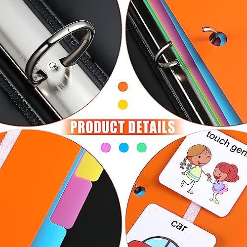246 Pcs Communication Book Small Tools for Visual Schedule Picture Cards Include 3 Ring Binder Dividers 100 Adhesive Labels 5 Card Dividers for Kids ADHD