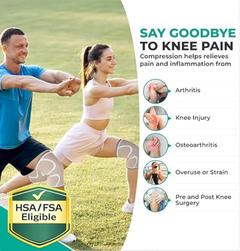 Compression Knee Brace for Women & Men (2 Count)