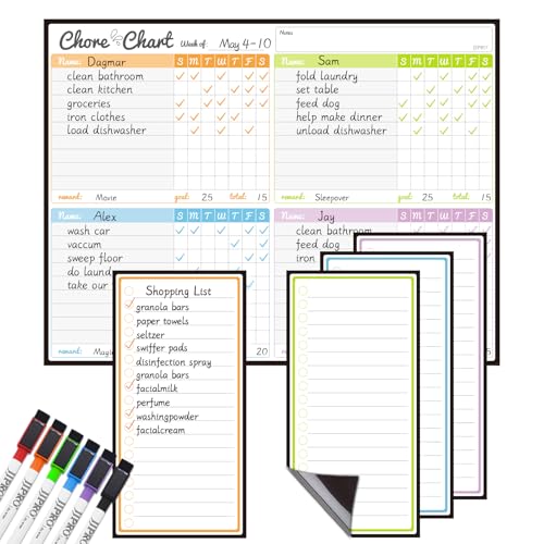 Magnetic Dry Erase Chore Chart for Fridge