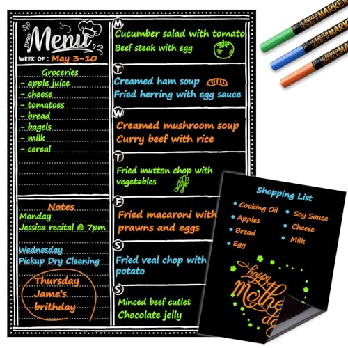 Magnetic Dry Erase Menu Blackboard for Fridge (4 Count)