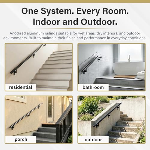 Satin Black 9ft Flush Handrail Kit