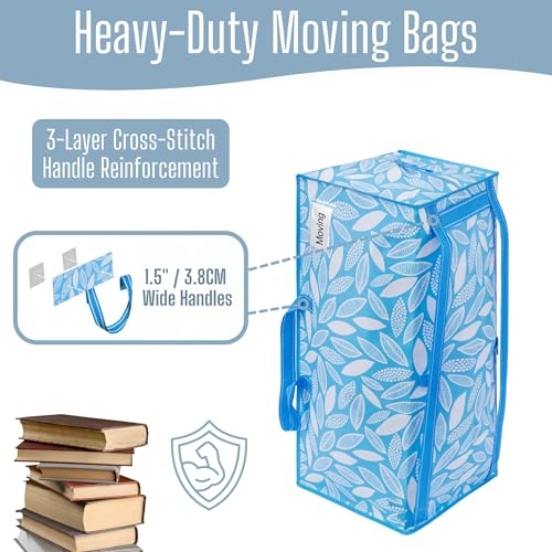 4 Pack Heavy Duty Moving Bags with Backpack Straps (4 Count)