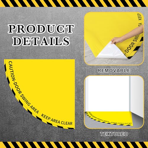 1 Pack Door Swing Caution Floor Sign for Safety Warning Door Swing Area Keep Area Clear Floor Signs Vinyl Non Slip Surface
