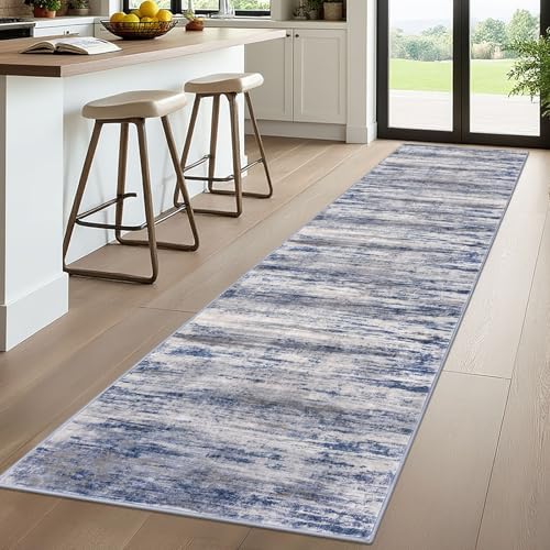 Modern Abstract Washable Rug Runner 2.6x10 Hallway Rug Runner Non