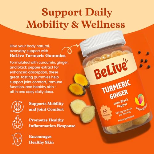 Turmeric and Ginger Gummies for Joint and Mobility Support 180 Count