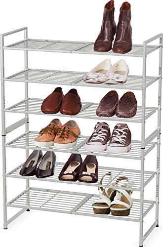3 Tier Stackable Wired Grid Shoe Rack (3 Count)