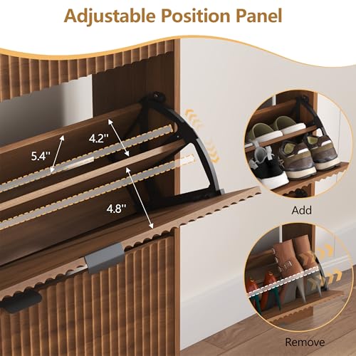 Shoe Cabinet Storage for Entryway with 6 Flip Drawers