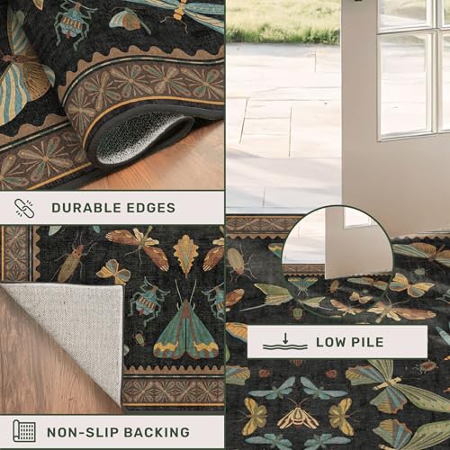Big Black Area Rug for Living Room (140 Sq Ft)