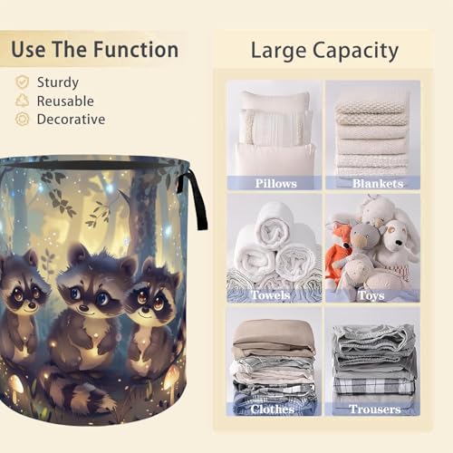 Funny Squirrel Laundry Basket Hamper for Boys Girls Kids Adults