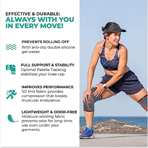 Compression Knee Brace for Women & Men (2 Count)