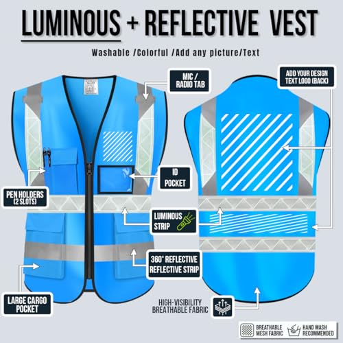 Luminous Safety Vest Customize Your Logo Work Vest with Luminous Hi