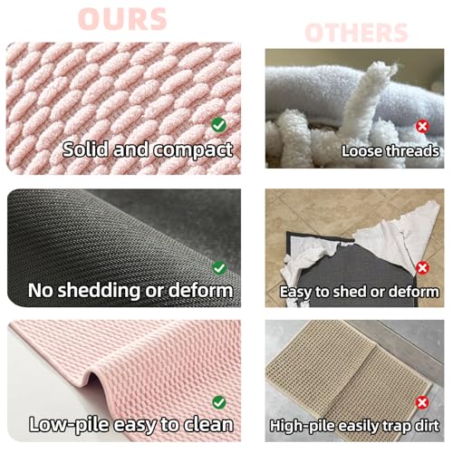 Large Bathroom Rugs Non Slip Washable Bath Rugs Super Absorbent Bathroom Rug Thin Quick Dry Low Pile Bath Mats