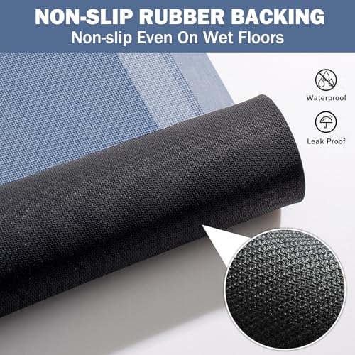 Non Slip Bath Mat Long Ultra Thin Bathroom Rugs Runner Fit Under Door (11 Sq Ft)