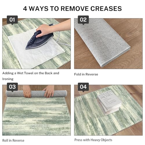 Modern Abstract Washable 2x5 Runner Rug Non Slip Kitchen Rugs