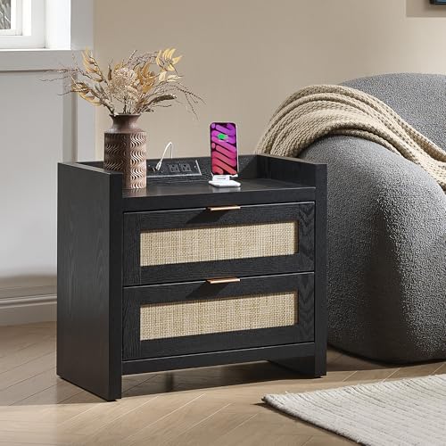 Rattan Night Stand Bedside Table