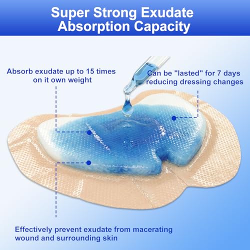 Sacral Silicone Foam Bandages Value Pack 7.1x8 10 Pcs for Bed Sore (10 Count)
