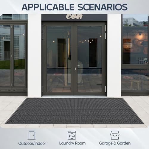 3'x6' Front Door Mat Indoor Outdoor Entrance Heavy Duty Waterproof (18 Sq Ft)