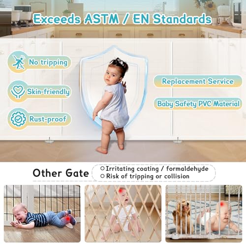 140'' Retractable Baby Gates Extra Wide