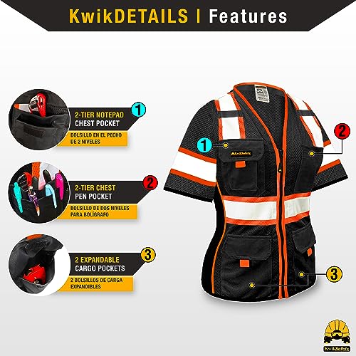 BLACK WIDOW Safety Vest with Sleeves for Women