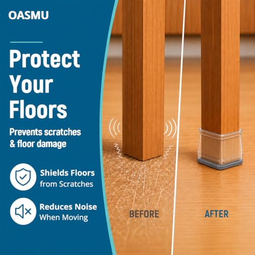 32 Pcs Chair Leg Floor Protectors for Hardwood Floors Square M