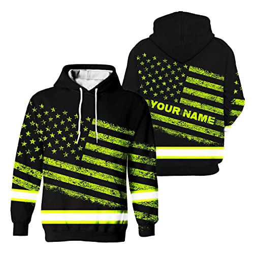 American US Flag High Visibility Hoody Reflective Pullover Hoodie Workwear Hoodie Hi