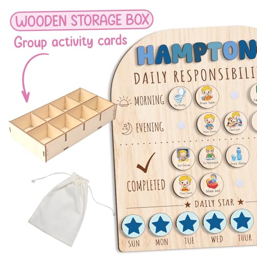 Personalized Wooden Chore Chart for Kids 15x17"