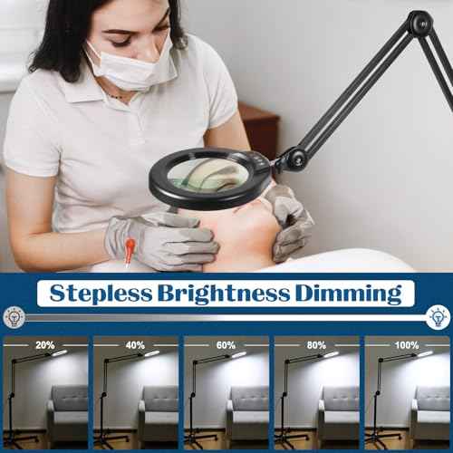 15X Magnifying Glass with Light and Stand