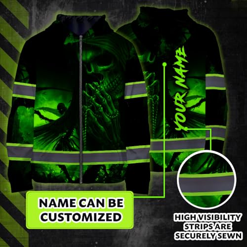 Hi Vis Reflective Zip Up Hoodie