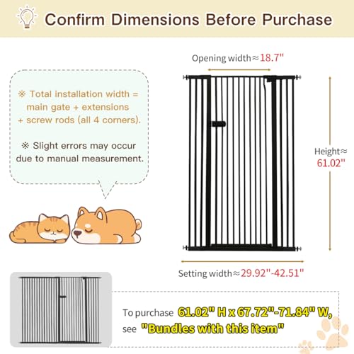 Extra Tall Cat Gate 61.02" High 29.92"
