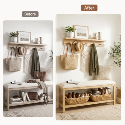Hand Woven Storage Baskets with Wooden Handles (2 Count)