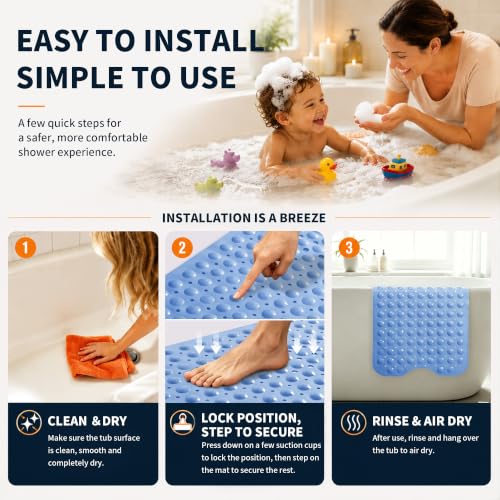 Non Slip Bath Mat for Tub 40x16