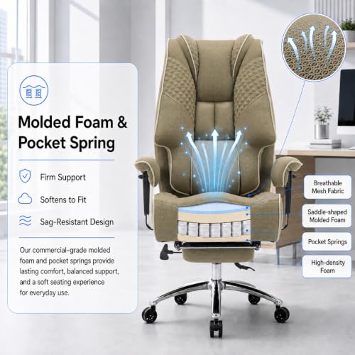 DJ.Wang Big and Tall Office Chair 400lbs