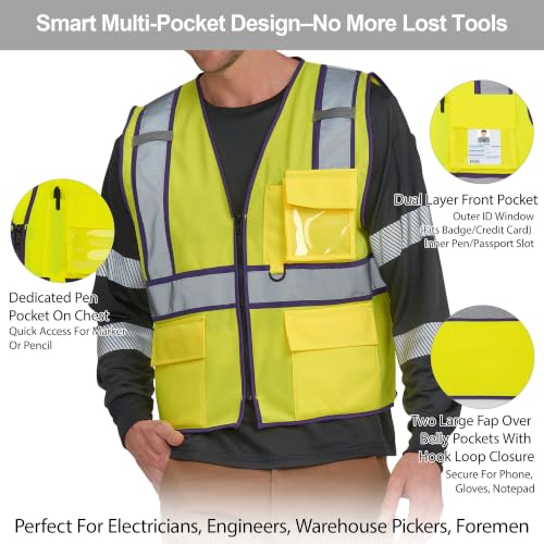 Purple Hi Vis Safety Vest Customizable