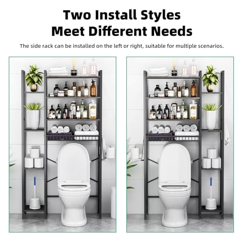 8 Tier Over The Toilet Storage with Side Rack