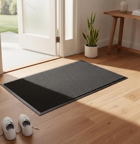 Door Floor Mat Commercial Grade Large Size Heavy Duty Tough Entry Collection Slip Skid Entrance Mat with Rubber Backing Low Profile and Easy to Clean Indoor Outdoor Rug (12 Sq Ft)