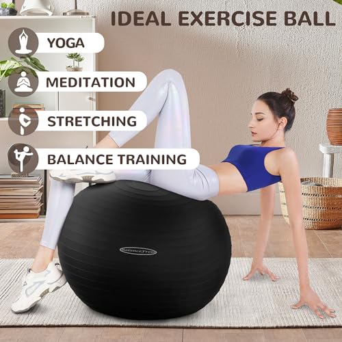 Anti Burst and Slip Resistant Exercise Ball Yoga Ball Fitness Ball Birthing Ball with Quick Pump
