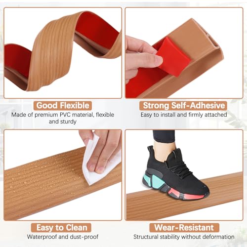 Vinyl Floor Transition Strip Self Adhesive Door Threshold Strip (6.6 Foot)