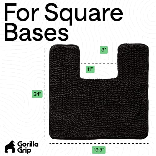 Chenille Bath Rug Mat for Square Toilet Base