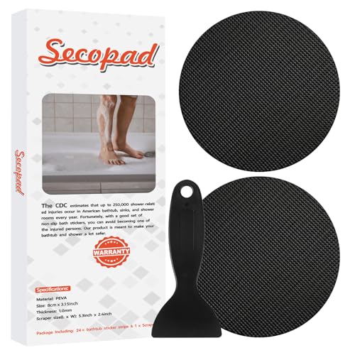 24PCS Round Non Slip Bathtub Stickers with Scraper