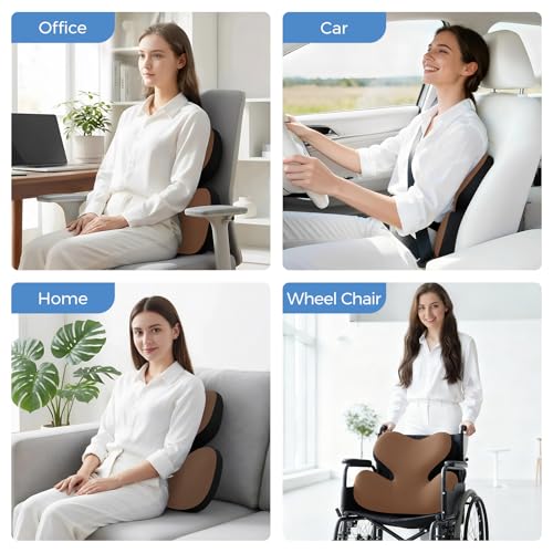 Ergonomic Memory Foam Lumbar Support Pillow for Car