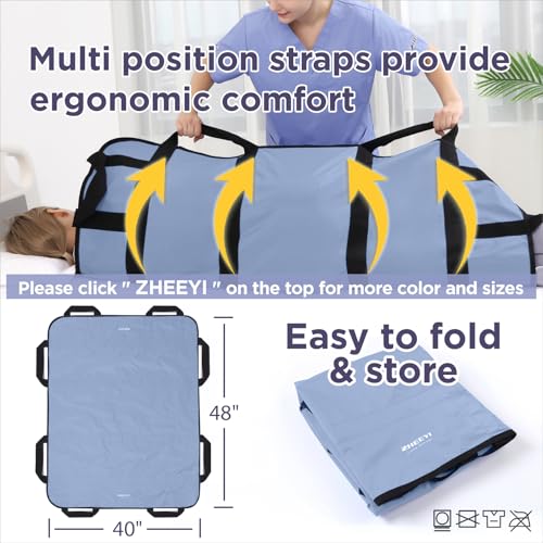 Multipurpose 48" x 40" Positioning Bed Pad with Reinforced Handles