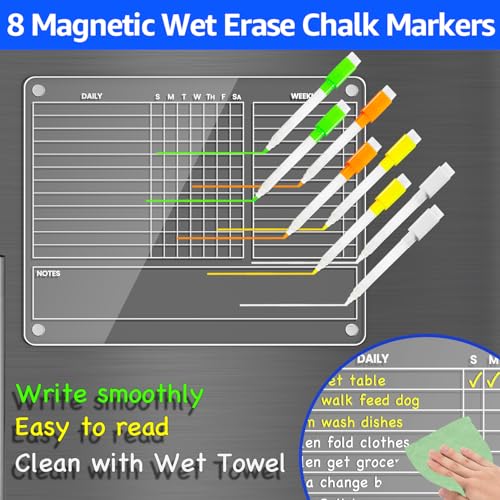Acrylic Magnetic Chore Chart for Adults